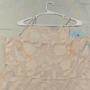 Light cream/pink tea length dress